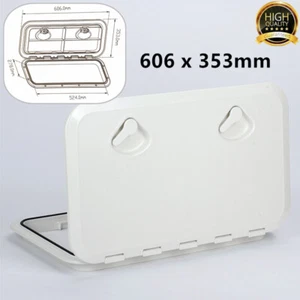 606mm x 353mm Marine Boat White Deck Inspection Access Hatches storage locker - Picture 1 of 8