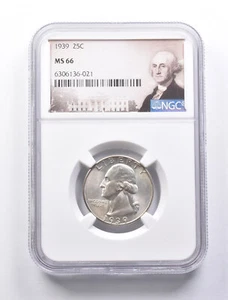 MS66 1939 Washington Quarter NGC *1293 - Picture 1 of 3
