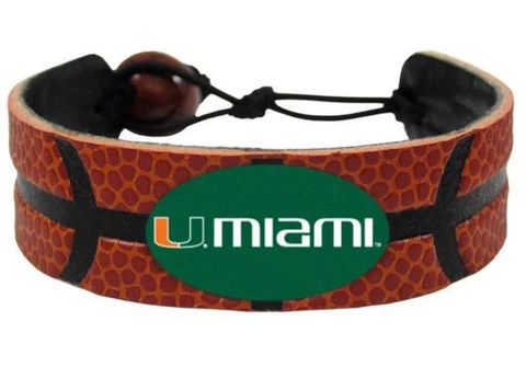 Miami Hurricanes The U Classic Basketball Leather Bracelet Cover