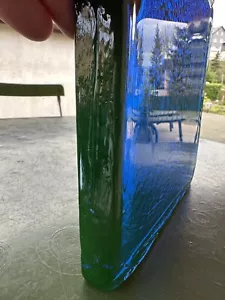 Massive Uranglas Platte Glas Dekoration Grün Blau Uranglas - Picture 1 of 10
