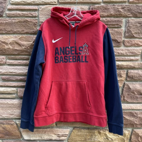 NIKE Genuine Hoodie Sweatshirt L Los Angeles Angels Baseball MLB Red Blue LA Cover