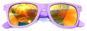 OWL MATTE FRAME MIRROR LENS CLASSIC 80s VINTAGE RETRO SUNGLASSES PURPLE NEW - Picture 1 of 5