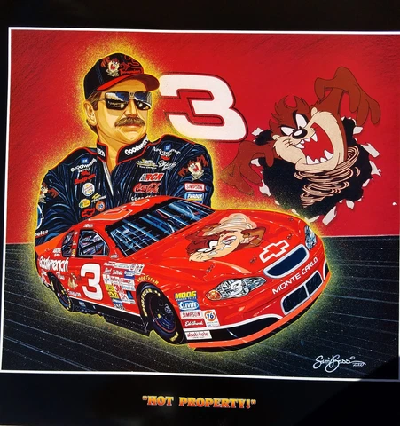 EARNHARDT SR ORIGINAL POSTER BY SAM BASS 2000 "HOT PROPERTY" TAZ 27 1/2" X 25 1 Cover