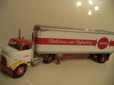 Coca-Cola GMC 1954 Semi-Truck Cab Silver-Yellow Great Dane Trailer, 1:25 Scale - Image 1 of 4