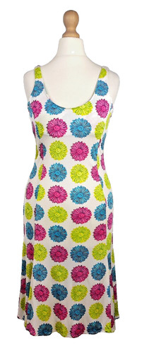 Abito Versace 8 vintage anni 90 bianco neon margherita floreale slip anni 90 couture rave