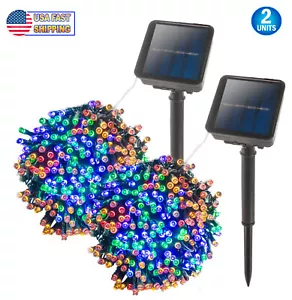 Solar Christmas Outdoor LED String Lights - 72ft 200 LED 8 Modes Multicolor RGB - Picture 1 of 8