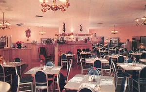 The Tick Tock Family Restaurant Antique Interior View Hollywood,CA Vtg Postcard - Picture 1 of 2