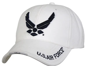 Gorra de béisbol blanca de lujo de la Fuerza Aérea de los Estados Unidos con logotipo de ala de bajo perfil - Imagen 1 de 1