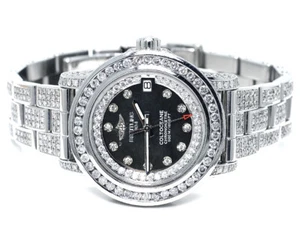 Custom Ladies Breitling Aeromarine Colt Oceane 33 Diamond Watch A77387 13.5 Ct - Picture 1 of 5