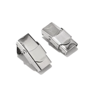 20pcs StainlessSteel Crimp Clasp Leather Band Silicone Bracelet Connector Buckle - Picture 1 of 5