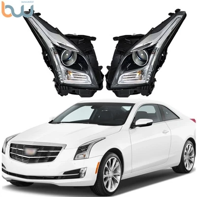 Right&Left Side For 2013-2018 Cadillac ATS Halogen Headlights Headlamps Assembly - Image 1 of 4