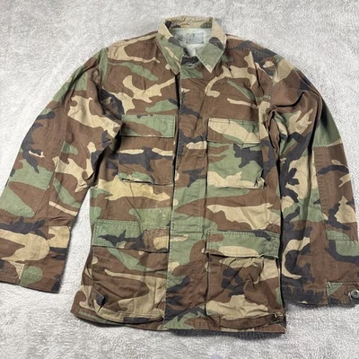 Army Issue Button Down Camo Woodland Long Sleeve 8415-01-084-1947 Size Med Reg - Image 1 of 4