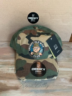 Grumpy Old Man Club Fisherman Camouflage Distressed Decky Hat - Image 1 of 4