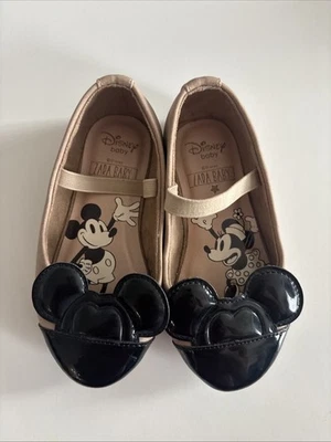 Zapatos planos Zara Mickey Mouse talla 6c niña marrón Foto 1 de 4