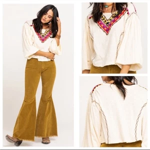 Neu mit Etikett Free People Hand Me Down besticktes Top | L - Bild 1 von 6