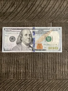 2017 Fancy Serial Number $ 100 Dollar Bill Hundred Note 6 -1s Great For Poker - Picture 1 of 2