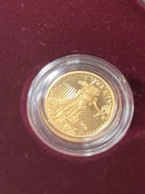 2020 American Eagle Gold $5 1/10 oz Proof Coin w/ Box & COA US Mint Beautiful - Image 1 of 4