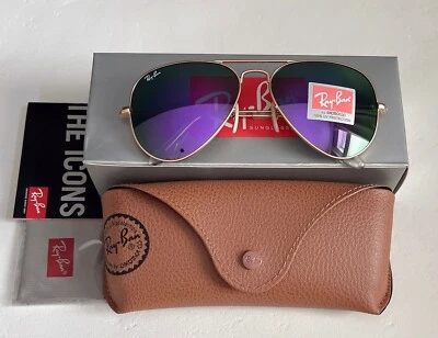 Óculos de sol RayBan RB3025 unissex aviador piloto clássico feminino lente espelhada 58mm - Imagem 1 de 4
