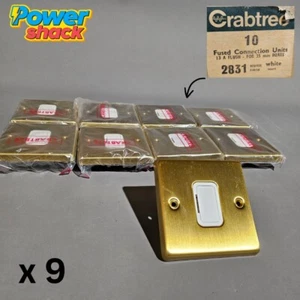 9 unidades Crabtree 13 amperios doble poste sin conmutar unidad de espolón fundido latón cepillado - 2831 - Imagen 1 de 9