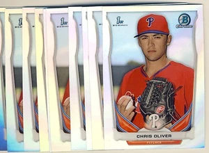 (35) 2014 Bowman Chrome Draft Refractor CHRIS OLIVER Rookie LOT Phillies DP106 - Imagen 1 de 1