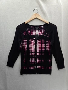Cárdigan ligero con botones Worthington negro rosa talla S nuevo con etiquetas - Imagen 1 de 6