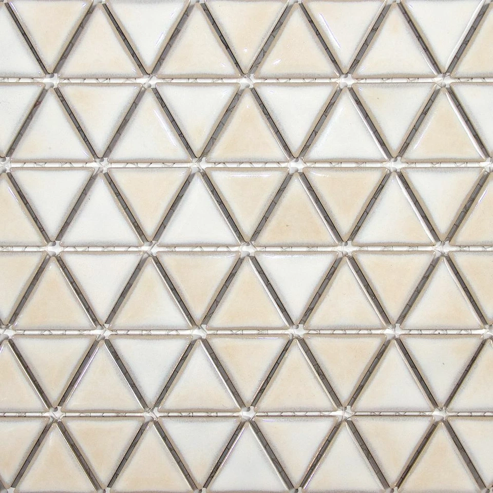 Light Beige Triangle Porcelain Mosaic Tile - Image 1 of 1