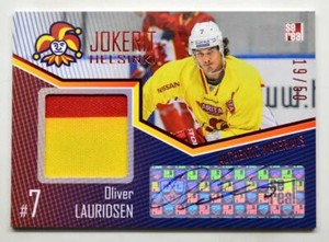 2016-17 KHL Jokerit Helsinki AUTO JERSEY #JOK-JER-A06 Oliver Lauridsen 19/50