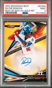 2022 Bowman's Best RAYNE DONCON #/50 Gold Refractor Auto Autograph PSA 9 POP 1/1 - Picture 1 of 3