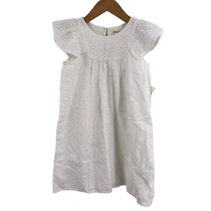 Tucker + Tate White Eyelet Short Sleeve Dress 5 New - Picture 1 of 5