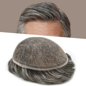 Full Swiss Lace Mens Toupee Light Density Human Hair System Replacement for Men - Picture 1 of 68