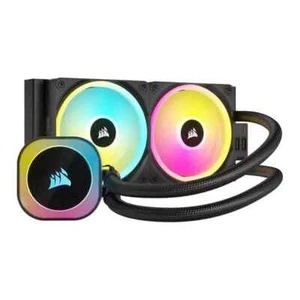 Corsair iCUE LINK H100i RGB AIO CPU Cooler, Black, 2x120mm QX120 RGB PWM Fan, Co - Photo 1/1