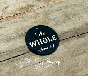 Zitat Anhänger schwarz Edelstahl Ich bin ganz Bibelvers Jakobus christlich Charm - Bild 1 von 2