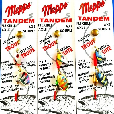 3 St. Spinner MEPPS Mod. Trout Tadem Gr. 00; Forellen- und Barschköder - Bild 1 von 2