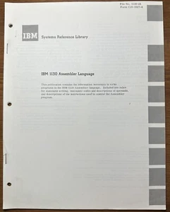 Vintage 1968 IBM Systems Reference Library 1130 Assembler Język Piąta edycja - Zdjęcie 1 z 4