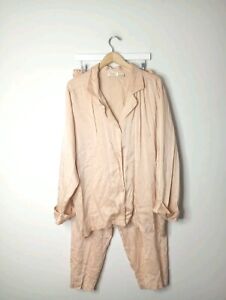 Vintage Victioria's Secret 100% Silk Pajamas Peach Large