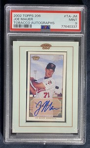 2002 Topps T206 Joe Mauer Rookie Auto #TA-JM PSA 9 Mint