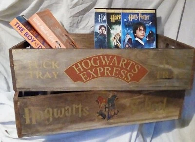 Great size rustic wooden Hogwarts School crate. Ideal gift for Harry Potter fans - Image 1 of 2