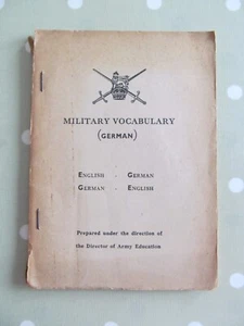VINTAGE MILITÄR VOKABULARFÜHRER - ÜBERSETZT ENGLISCH - DEUTSCHE NATO / POST ZWEITER WWII - Bild 1 von 9