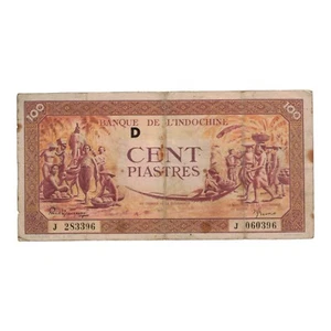 Indochine - 100 piastres orange 1942 Série D - état B - P.066 - papier monnaie - Picture 1 of 2