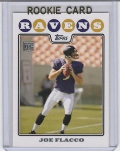 Tarjeta de novato Joe Flacco 2008 Topps fútbol americano radiocontrol Baltimore Ravens Denver Broncos - Imagen 1 de 2