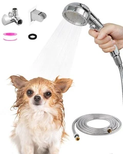 Hair Dog Pet Shower Spray Hose Bath Tub Sink Faucet Attachment Washing Indoor US - Picture 1 of 8