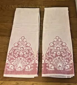 Anthropologie Tiya Velour Bathroom Bath Towels - Mauve-SET OF 2 - Picture 1 of 3
