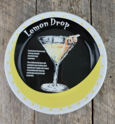 Bella Casa By Ganz LEMON DROP Martini cóctel receta aperitivo plato cerámica  Foto 1 de 4