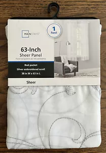 63 inch sheer panel Curtain *NEW* - Picture 1 of 4