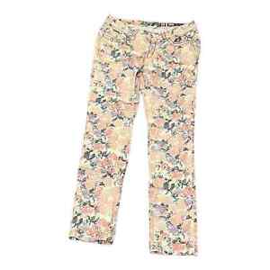 Miss Me Pink Floral Cargo Cuff Skinny Jeans Sz 32 All Over Flower Jeans Roses