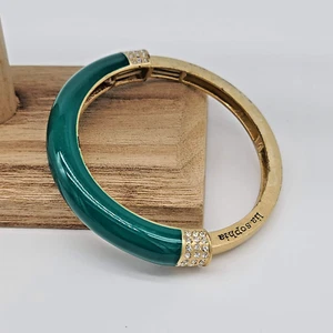 Lia Sophia CHROMATIC Jungle Green Enamel & Matte Goldtone Stretch Bracelet - Picture 1 of 9