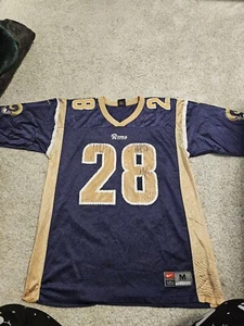 Youth Nike Rams #28 Marshall Faulk Jersey Size M Vintage Football Shirt Kids,#Ii - Picture 1 of 6