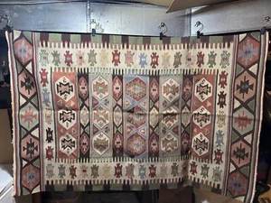 Handgewebter Westanatolischer Türkischer Kelim Gebetsteppich 46” X 69” - Bild 1 von 16