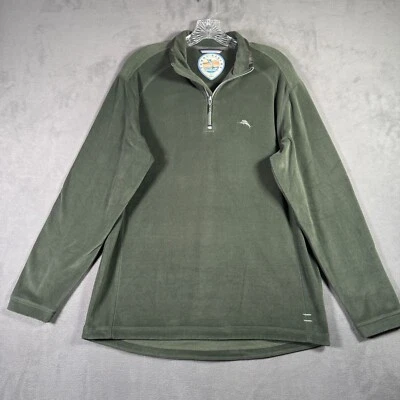 Tommy Bahama Pullover Herren S grün Paradise Tech 1/4 Zip Pulli Fleece Shirt - Bild 1 von 4