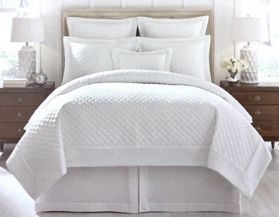 Southern Living Belmont Diamond Pattern Quilt Set Matching Shams White - Image 1 of 4